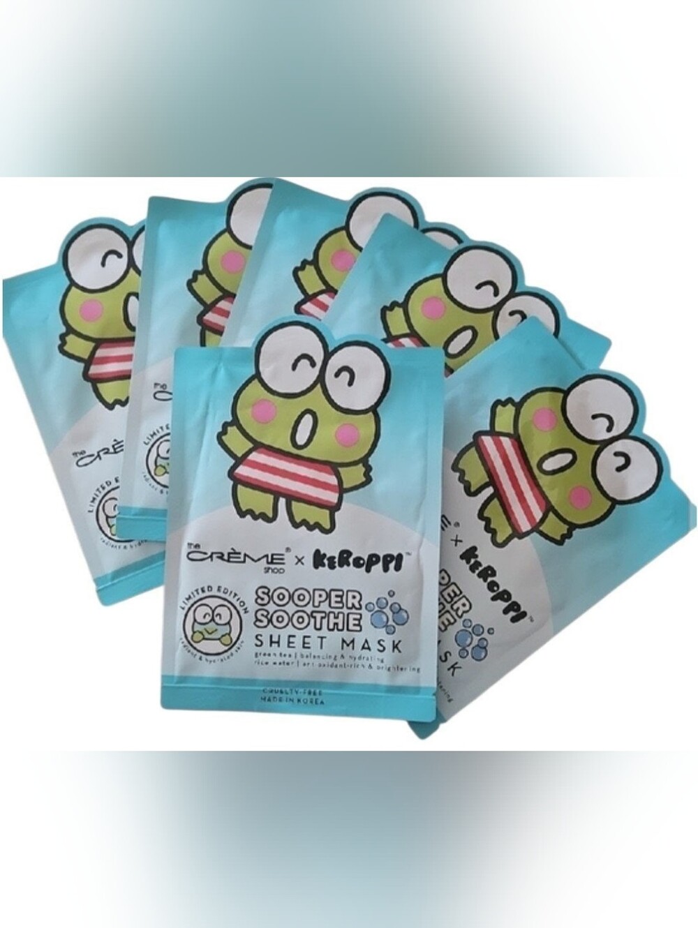 6-pk The Crème x Keroppi Sooper Soothe Sheet Mask - Aqua Bundle